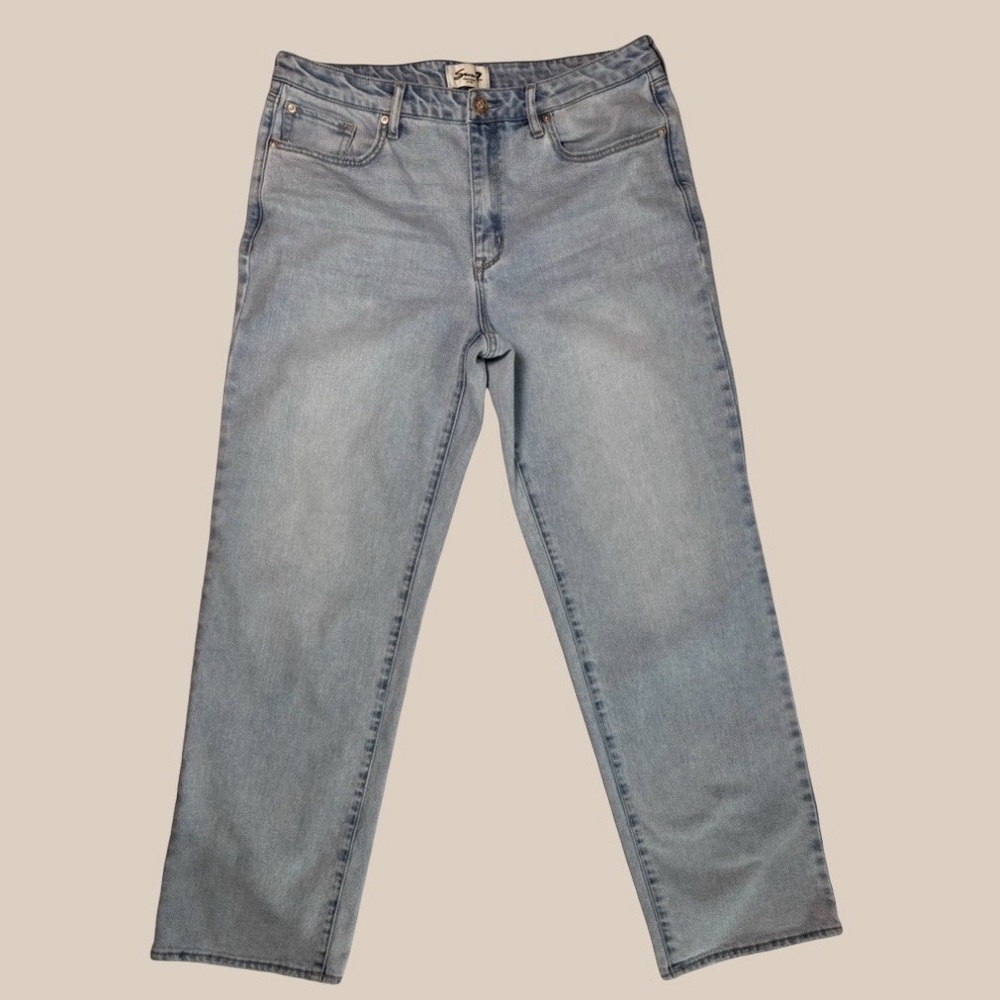 SEVEN7 Light Wash Loose Straight Leg Jeans Relaxed Fit Stretch Denim SZ 10